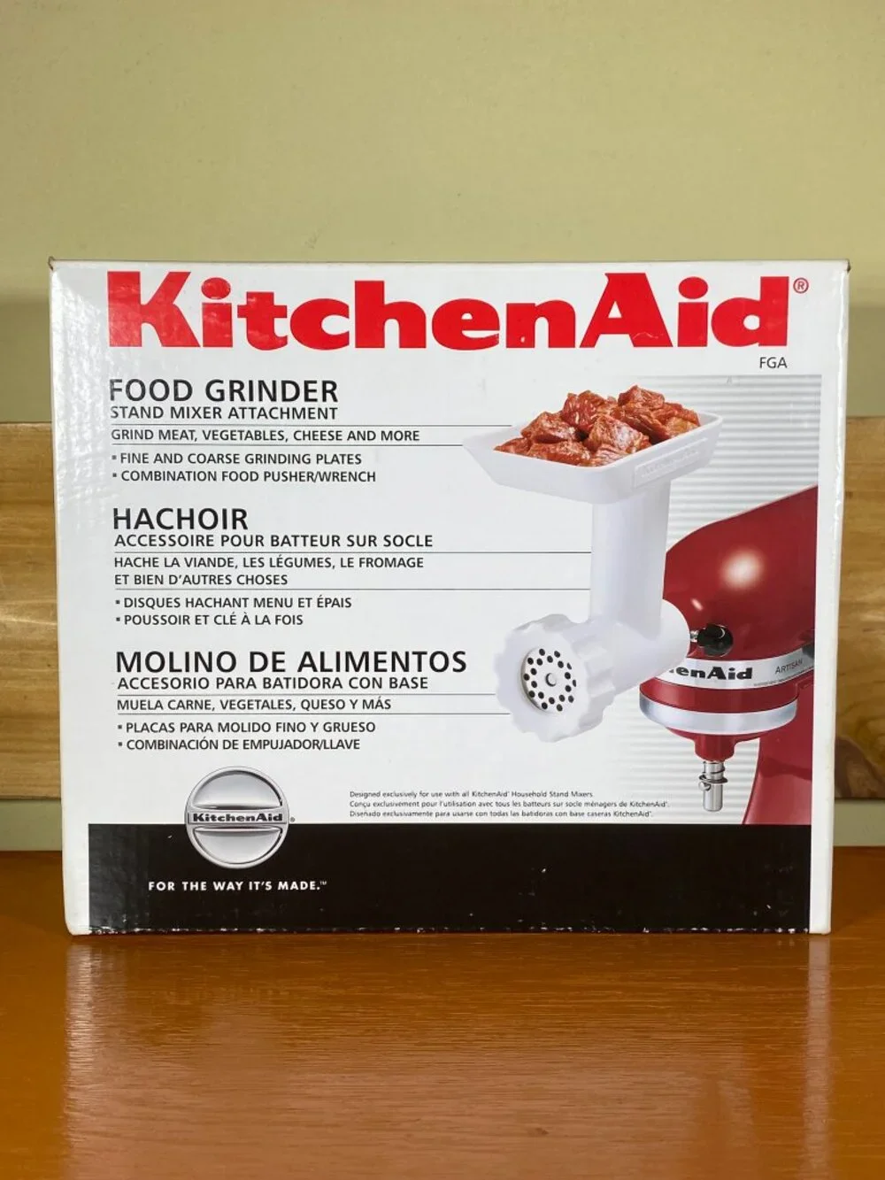 Kitchen Aid Food Grinder Attachment Stand Mixer w/Box & Instruction Manual